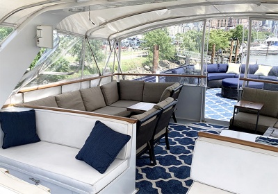 Jersey City Yacht 79 top deck forward